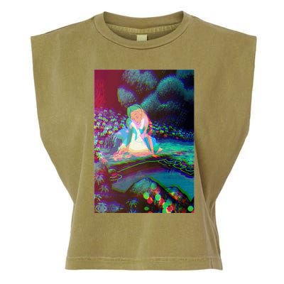 Alice In Wonderland Trippy Garment-Dyed Women's Muscle Tee