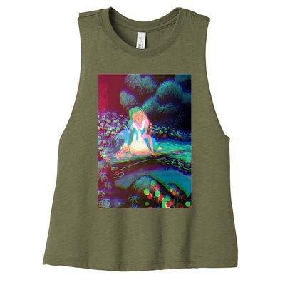 Alice In Wonderland Trippy Women's Racerback Cropped Tank