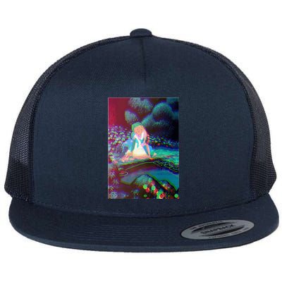 Alice In Wonderland Trippy Flat Bill Trucker Hat