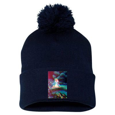 Alice In Wonderland Trippy Pom Pom 12in Knit Beanie