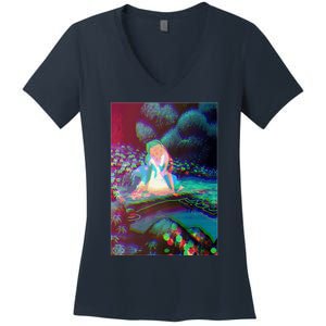 Alice In Wonderland Trippy Women's V-Neck T-Shirt