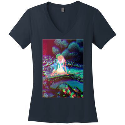 Alice In Wonderland Trippy Women's V-Neck T-Shirt