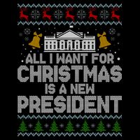All I Want For Christmas Is A New President Ugly Christmas Sweater Cooling Performance Crew T-Shirt