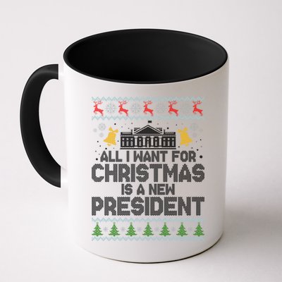 All I Want For Christmas Is A New President Ugly Christmas Sweater Mug