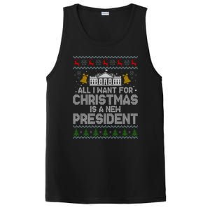 All I Want For Christmas Is A New President Ugly Christmas Sweater PosiCharge Competitor Tank