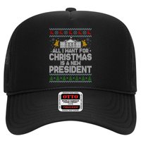 All I Want For Christmas Is A New President Ugly Christmas Sweater Trucker Hat