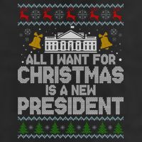 All I Want For Christmas Is A New President Ugly Christmas Sweater Trucker Hat