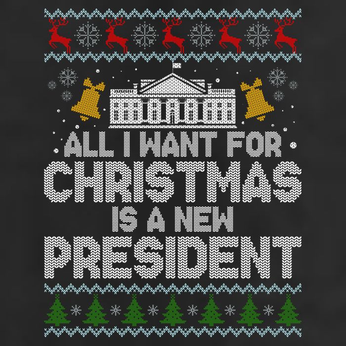 All I Want For Christmas Is A New President Ugly Christmas Sweater Trucker Hat