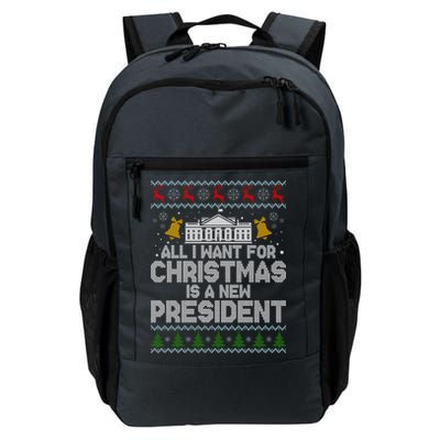 All I Want For Christmas Is A New President Ugly Christmas Sweater Backpack