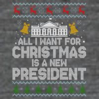 All I Want For Christmas Is A New President Ugly Christmas Sweater Flatbill Hat