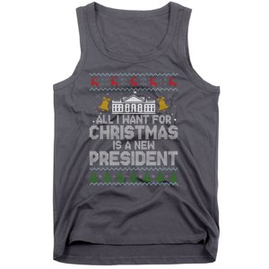 All I Want For Christmas Is A New President Ugly Christmas Sweater Tank Top