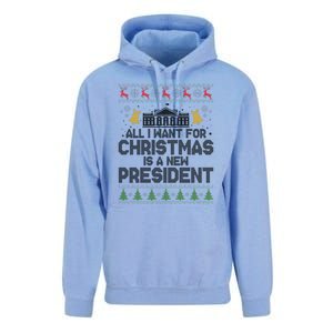 All I Want For Christmas Is A New President Ugly Christmas Sweater Unisex Surf Hoodie