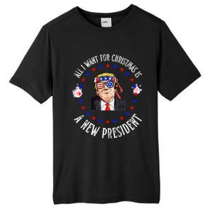 All I Want For Christmas Is A New President Trump Xmas Tall Fusion ChromaSoft Performance T-Shirt