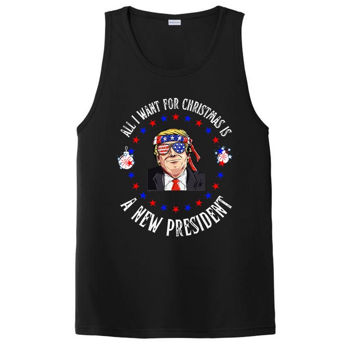 All I Want For Christmas Is A New President Trump Xmas PosiCharge Competitor Tank