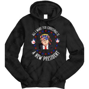 All I Want For Christmas Is A New President Trump Xmas Tie Dye Hoodie