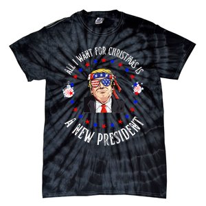 All I Want For Christmas Is A New President Trump Xmas Tie-Dye T-Shirt