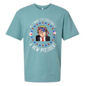 All I Want For Christmas Is A New President Trump Xmas Sueded Cloud Jersey T-Shirt