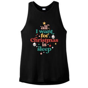 All I Want For Christmas Is Sleep Funny Adult Life Gift Ladies PosiCharge Tri-Blend Wicking Tank