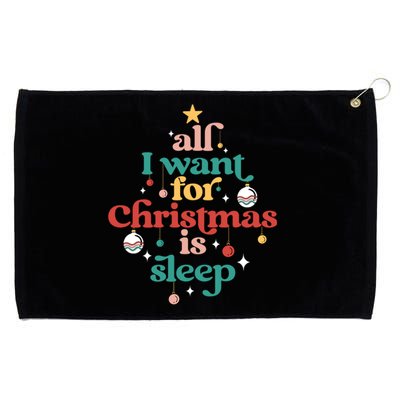 All I Want For Christmas Is Sleep Funny Adult Life Gift Grommeted Golf Towel