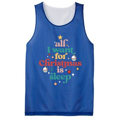 All I Want For Christmas Is Sleep Funny Adult Life Gift Mesh Reversible Basketball Jersey Tank