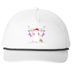 All I Want For Christmas Is A Unicorn Ugly Christmas Sweater Great Gift Snapback Five-Panel Rope Hat