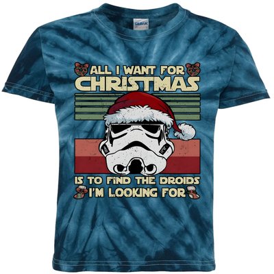 All I Want For Christmas Is To Find The Droids IM Looking For Kids Tie-Dye T-Shirt