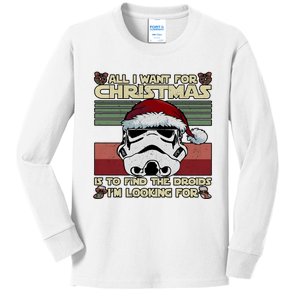 All I Want For Christmas Is To Find The Droids IM Looking For Kids Long Sleeve Shirt