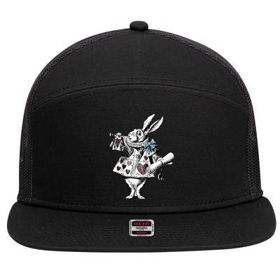 Alice In Wonderland White Rabbit 7 Panel Mesh Trucker Snapback Hat