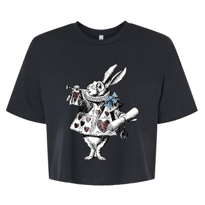 Alice In Wonderland White Rabbit Bella+Canvas Jersey Crop Tee