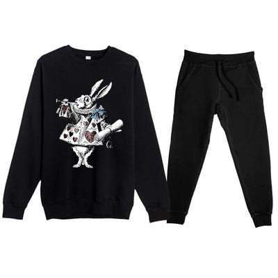 Alice In Wonderland White Rabbit Premium Crewneck Sweatsuit Set