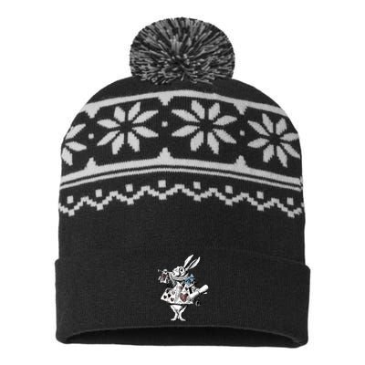 Alice In Wonderland White Rabbit USA-Made Snowflake Beanie