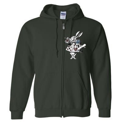 Alice In Wonderland White Rabbit Full Zip Hoodie