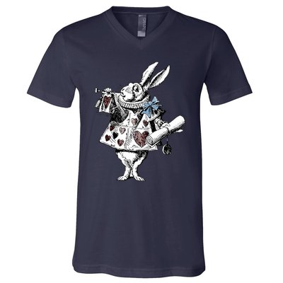 Alice In Wonderland White Rabbit V-Neck T-Shirt