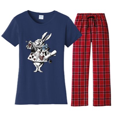 Alice In Wonderland White Rabbit Women's Flannel Pajama Set