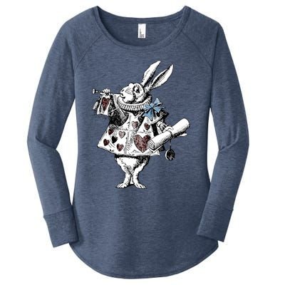 Alice In Wonderland White Rabbit Women's Perfect Tri Tunic Long Sleeve Shirt