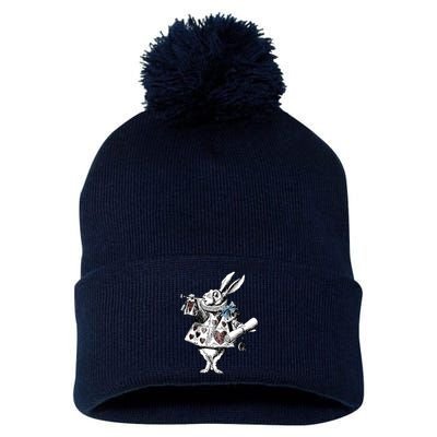 Alice In Wonderland White Rabbit Pom Pom 12in Knit Beanie