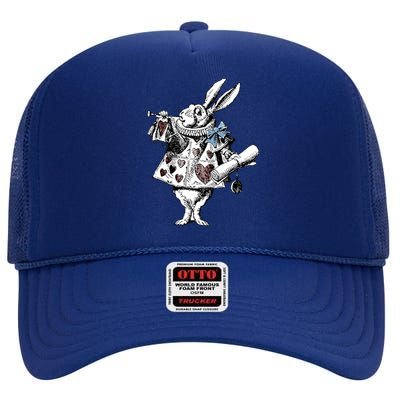 Alice In Wonderland White Rabbit High Crown Mesh Back Trucker Hat