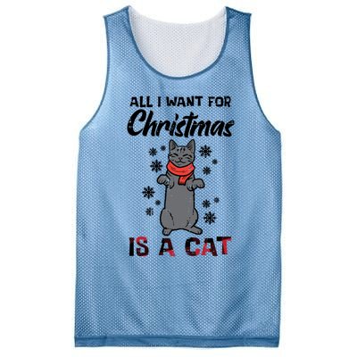 All I Want For Christmas Is Cat Xmas Gift Mesh Reversible Basketball Jersey Tank