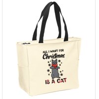 All I Want For Christmas Is Cat Xmas Gift Zip Tote Bag