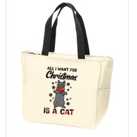 All I Want For Christmas Is Cat Xmas Gift Zip Tote Bag