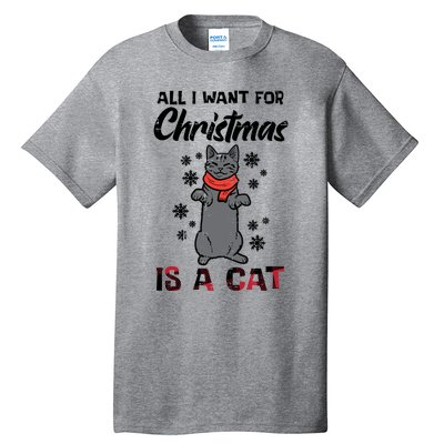 All I Want For Christmas Is Cat Xmas Gift Tall T-Shirt