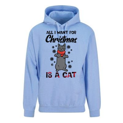 All I Want For Christmas Is Cat Xmas Gift Unisex Surf Hoodie