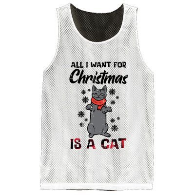All I Want For Christmas Is Cat Xmas Gift Mesh Reversible Basketball Jersey Tank