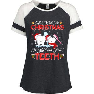 All I Want For Christmas Is My Two Front Teeth Funny Gift Enza Ladies Jersey Colorblock Tee