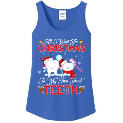 All I Want For Christmas Is My Two Front Teeth Funny Gift Ladies Essential Tank