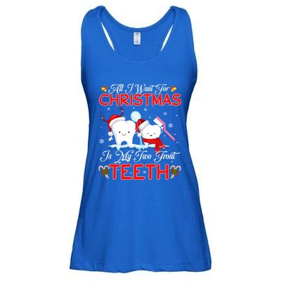 All I Want For Christmas Is My Two Front Teeth Funny Gift Ladies Essential Flowy Tank