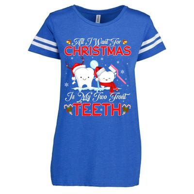 All I Want For Christmas Is My Two Front Teeth Funny Gift Enza Ladies Jersey Football T-Shirt