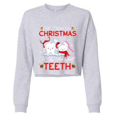 All I Want For Christmas Is My Two Front Teeth Funny Gift Cropped Pullover Crew