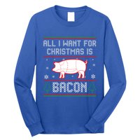 All I Want For Christmas Is Bacon Pig Ugly Christmas Sweater Gift Long Sleeve Shirt