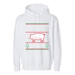 All I Want For Christmas Is Bacon Pig Ugly Christmas Sweater Gift Garment-Dyed Fleece Hoodie